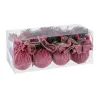 Christmas Baubles Multicolour Pink Corduroy Foam 6 x 6 x 6 cm (8 Units)