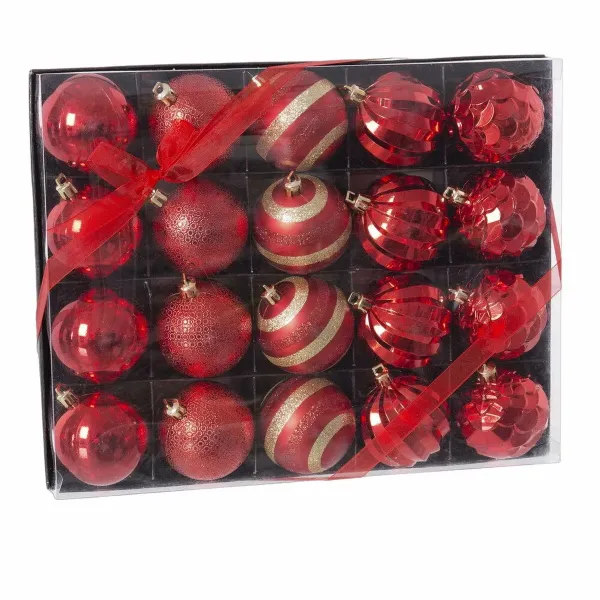 Christmas Baubles Red Plastic 6 x 6 x 6 cm (20 Units)