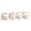Christmas Baubles White Golden Polyfoam Fabric Lasso 8 x 8 x 8 cm (4 Units)