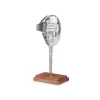 Decorative Figure Face Silver Wood Metal 16 x 34 x 10 cm