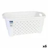 Laundry Basket Tontarelli 8065405/112 35 L White Rectangular 58 x 38 x 26 cm (6 Units)