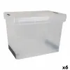 Storage Box with Lid Evolution Transparent 39 x 29 x 20,5 cm (6 Units) (39 x 29 x 20,5 cm)