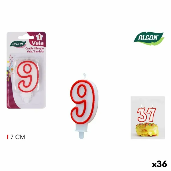 Candle Set Algon Red (36 Units)
