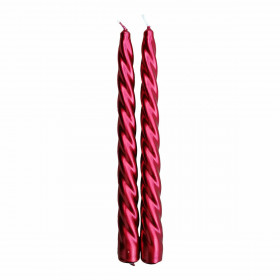 Candles Magic Lights Decorative Red Ø 2 x 24 cm