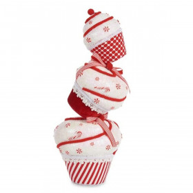 Decorative Figure Tower Cake White Red polystyrene 20 x 50 x 20 cm (2 Units)