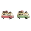 Decorative Figure Home ESPRIT Van Green Pink Vintage 17 x 8 x 11 cm (2 Units)