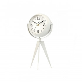 Table clock Tripod White Metal 14 x 30 x 11 cm (4 Units)