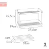 Kitchen Cupboard Organiser Max Home White 2 Shelves 2 Units 37,5 x 25,5 x 19 cm