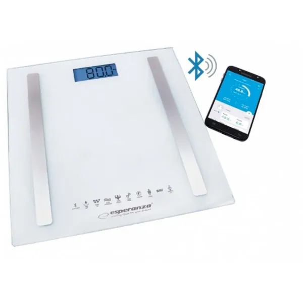 Digital Bathroom Scales Esperanza EBS016W White Glass Tempered Glass Tempered glass (1 Piece)