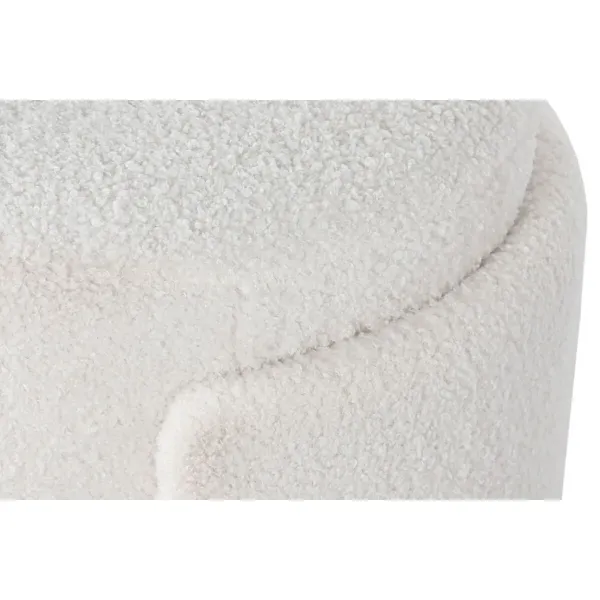 Footrest Home ESPRIT White Polyester MDF Wood Scandi 40 x 40 x 43 cm