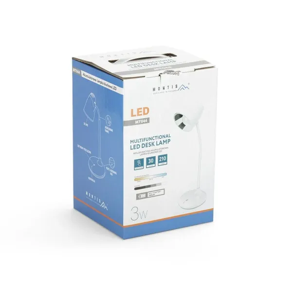 Desk lamp Montis MT044 White Black Yes Soft green ABS 21 lm 3 W 14,5 x 44 x 14,5 cm