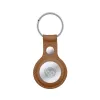 Crong Leather Case with Key Ring – Protective leather case with key ring for Apple AirTag 1/2 (brown)
