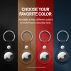 Crong Leather Case with Key Ring – Protective leather case with key ring for Apple AirTag 1/2 (brown)