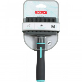 Dog Brush Zolux Anah Medium Retractable Turquoise Black/Blue
