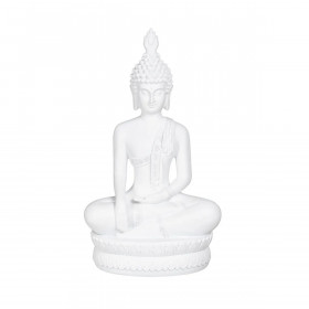 Decorative Figure White Buddha 19,2 x 12 x 32,5 cm