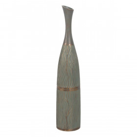 Vase Green Golden Polyresin 16 x 16 x 75,5 cm