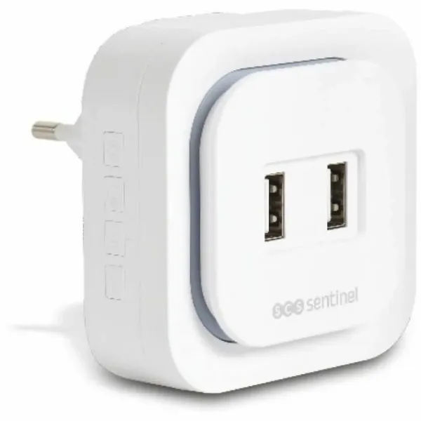 Wireless Doorbell with Push Button Bell SCS SENTINEL EcoBell 100 USB x 2 100 m (15 V)