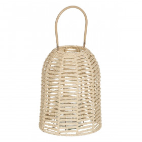 Lantern Candleholder Lantern Cream Natural Metal Paper Crystal 23 x 23 x 30,5 cm