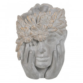 Planter Grey Cement Face 27 x 22 x 31 cm