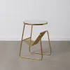 Small Side Table Golden Iron Mirror 48,5 x 43,5 x 66 cm