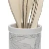 Pot for Kitchen Utensils Versa Ceramic Palm tree 10 x 15 x 10 cm