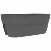 Plant pot EDA Grey Dark grey Plastic Oval Modern