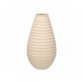 Vase Beige Ceramic 22 x 44 x 22 cm (2 Units) Stripes