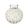 Vase White Cloth Glass 25 x 26,5 x 25 cm (4 Units) Macrame
