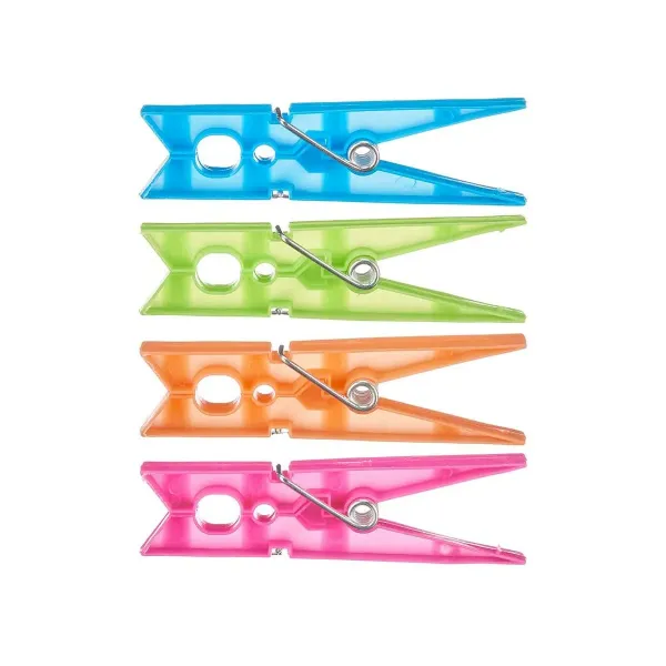 Clothes Pegs Multicolour Plastic 24 Pieces Set (24 Units)