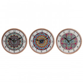 Table clock Home ESPRIT Ceramic Mandala 16 x 1 x 16 cm
