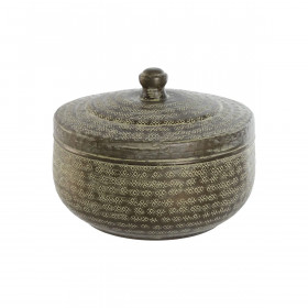 Decorative box Home ESPRIT Green Aluminium 27 x 27 x 22 cm