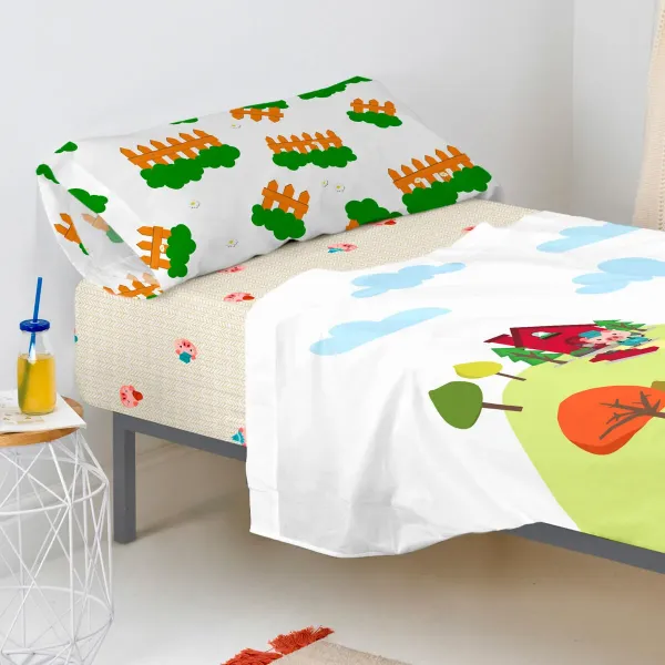 Fitted sheet HappyFriday MR FOX Multicolour 105 x 200 x 32 cm