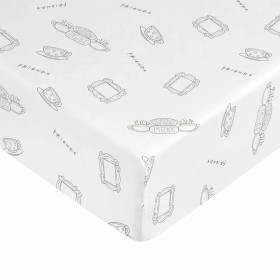 Fitted bottom sheet Friends Multicolour Single
