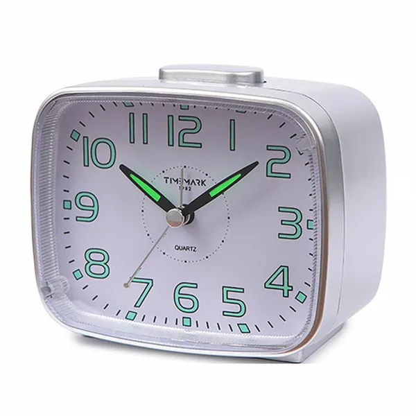 Herätyskello Timemark 12 x 9,5 x 6,5 cm Perinteinen Analoginen Hopeinen