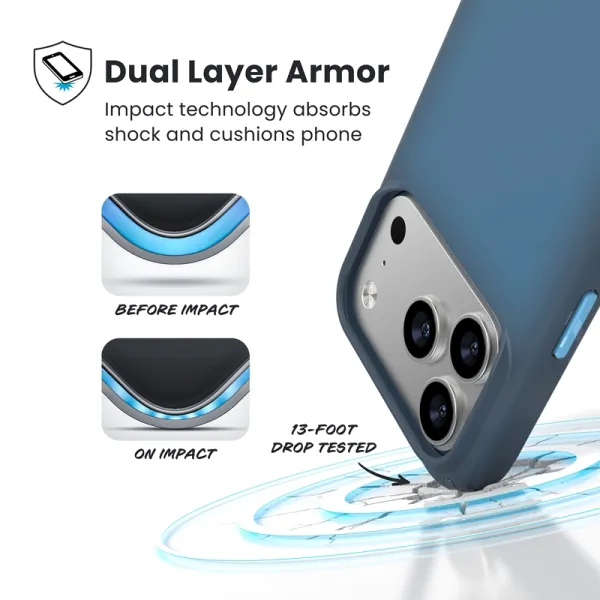 Speck Presidio Lux MagSafe - Case iPhone 17 Pro (Deep Sea Fade / Black / Spell Blue)