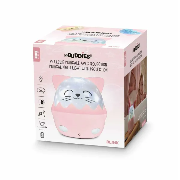Night light Bigben NLPKIDSCAT Pink Plastic