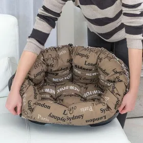 Pouffe cover Eysa JAZ Beige 100 x 65 x 100 cm