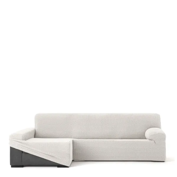 Left long arm chaise longue cover Eysa JAZ White 180 x 120 x 360 cm