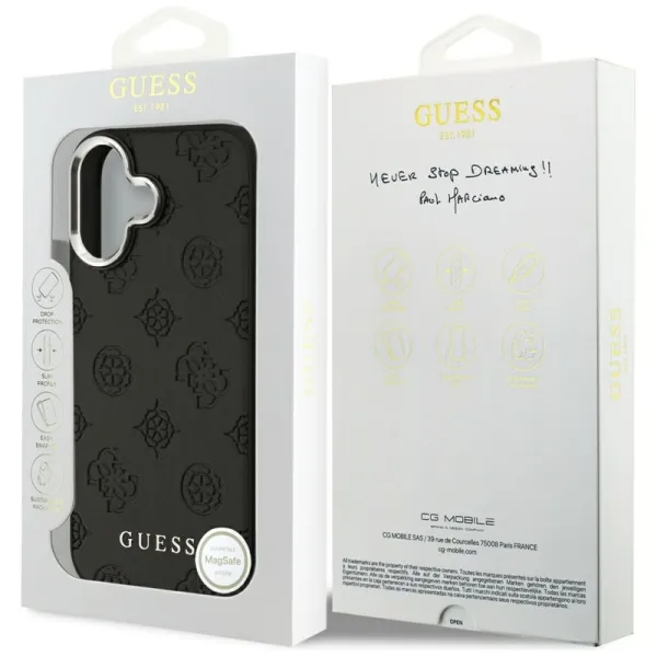 Guess Peony Hot Stamp Script MagSafe - Case iPhone 17 (black)