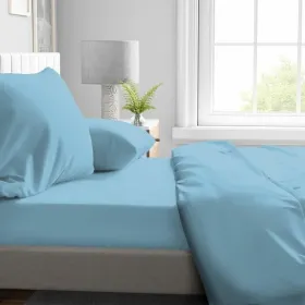 Sovitettu pohja-arkki HOME LINGE PASSION Vaaleansininen Sänky 90 90 x 190 + 30 cm