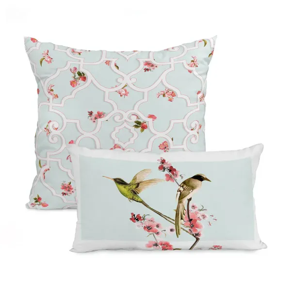Set of cushion covers HappyFriday Sakura Multicolour 2 Pieces