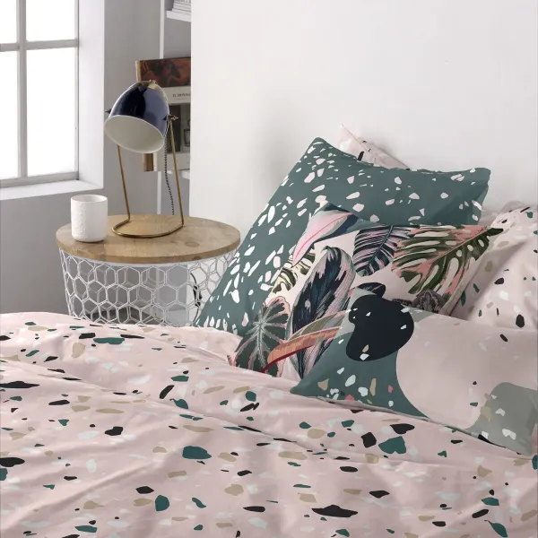 Cushion cover HappyFriday Blanc Granite Multicolour 60 x 60 cm