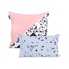 Cushion cover HappyFriday Blanc Terrazzo Multicolour 2 Pieces