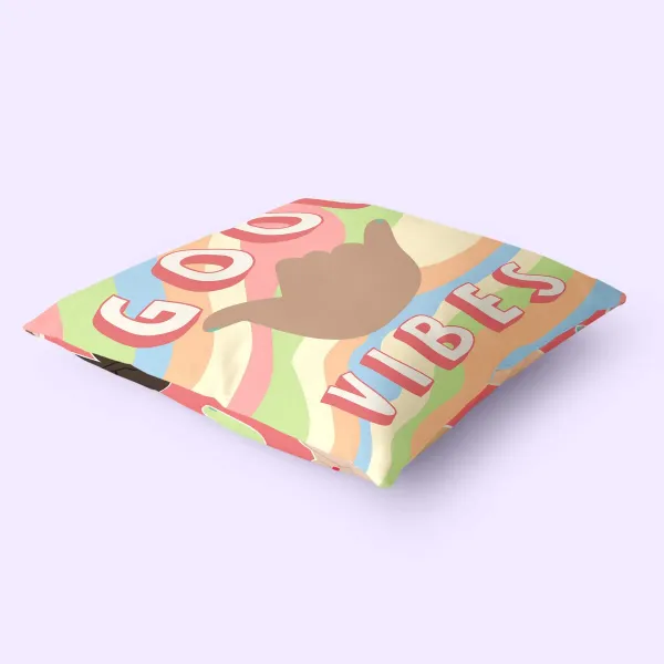Cushion cover HappyFriday Aware Good vibes Multicolour 50 x 50 cm 2 Pieces