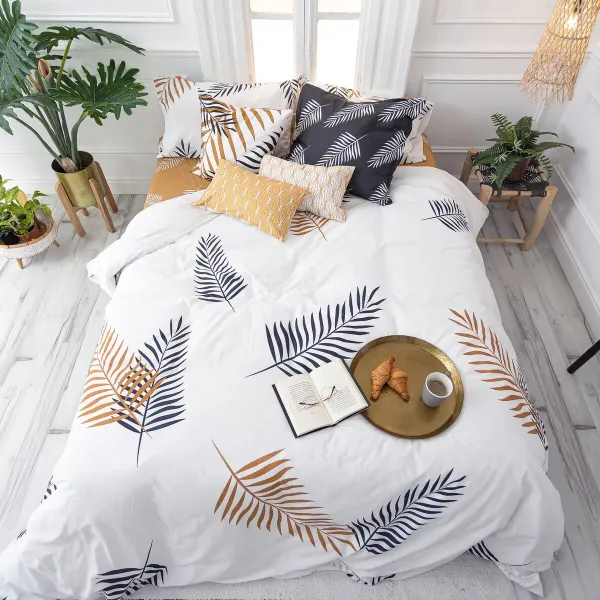 Nordic cover HappyFriday Blanc Foliage Multicolour 180 x 220 cm