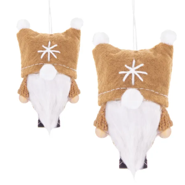 8cm Christmas decoration, Christmas dwarf, brown gnome