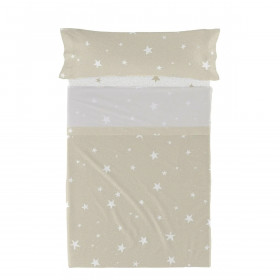 Bedding set HappyFriday Basic Kids Little star Beige Single 180 x 270 cm 2 Pieces
