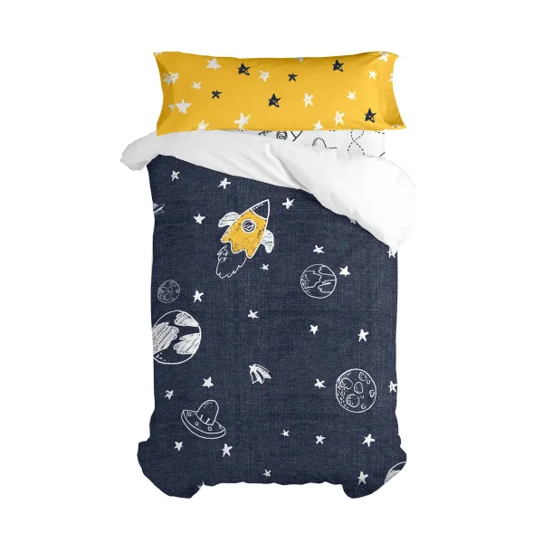 Duvet cover set HappyFriday Mr Fox Starspace Multicolour Single 2 Pieces