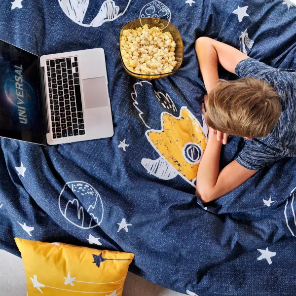 Duvet cover set HappyFriday Mr Fox Starspace Multicolour Single 2 Pieces