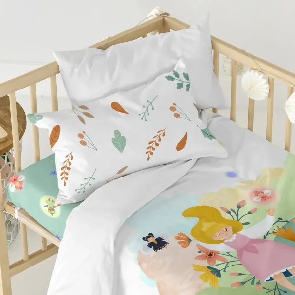Duvet cover set HappyFriday Mr Fox Dreaming Multicolour Baby Crib 2 Pieces